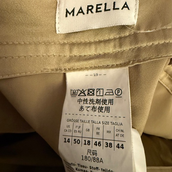 Size 14 Marella Satin Cargo Pants Pistachio Green NWT - Picture 7 of 8